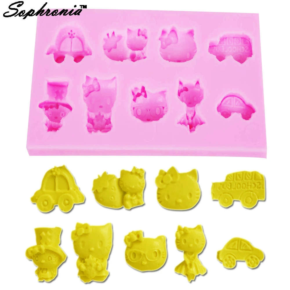 10PCS/SET F1241 Cute Cat and Cars Silicone Cake Mold Decorating DIY Sugarcraft Chocolate Candy Clay Moulds14.3 * 7.4 * 1.4cm
10PCS/SET F1241 Cute Cat and Cars Silicone Cake Mold Decorating DIY Sugarcraft Chocolate Candy Clay Moulds14.3 * 7.4 * 1.4cm