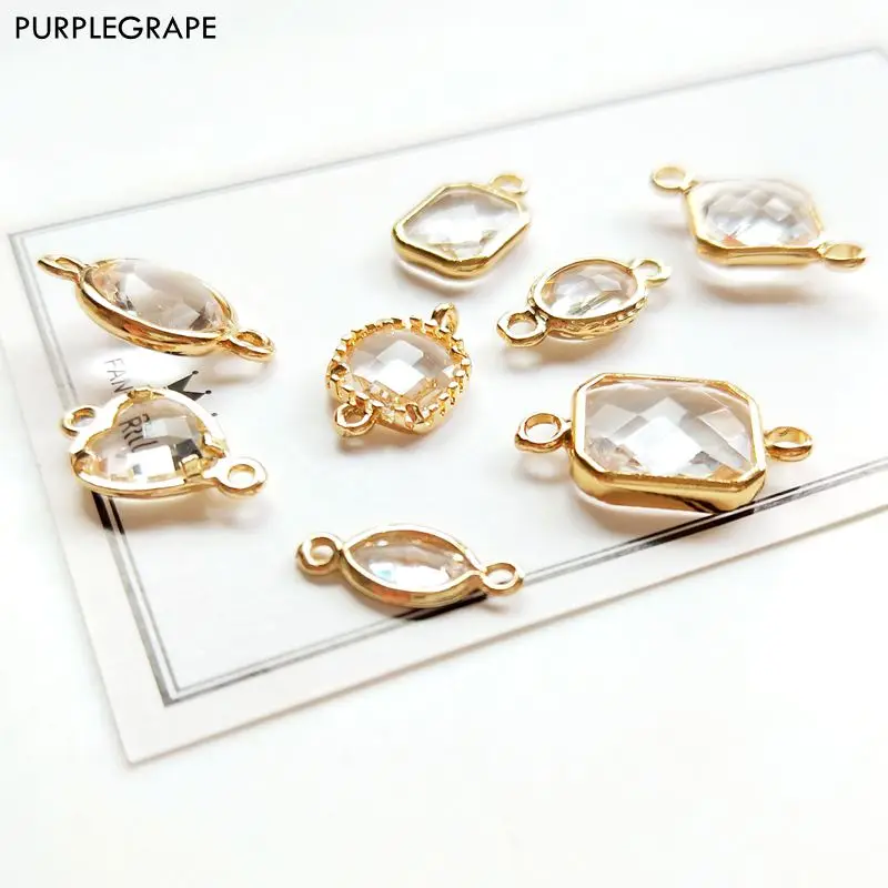 PURPLEGRAPE Simple retro geometric glass crystal faceted DIY handmade earrings material accessories pendant a pack of 2
PURPLEGRAPE Simple retro geometric glass crystal faceted DIY handmade earrings material accessories pendant a pack of 2