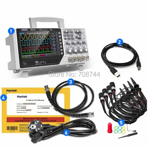 Hantek DSO4084C DSO4104C DSO4204C DSO4254C 4 канальный цифровой осциллограф с 1 канальным