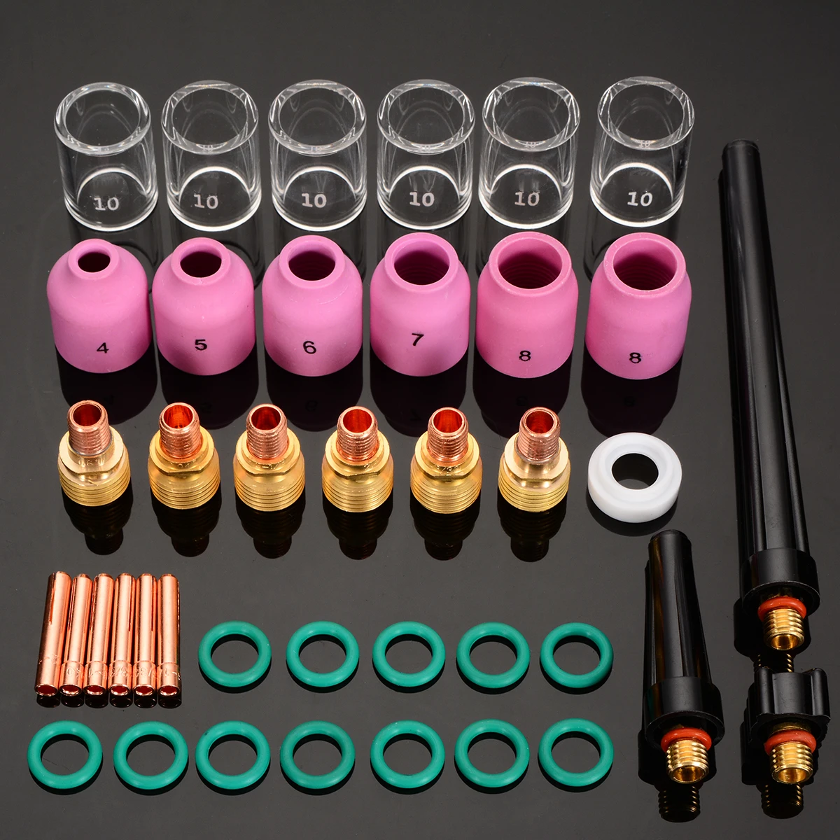 40pcs/Lot TIG Welding Kit Torch Collet Gas Lens Pyrex Glass Cup Practical Welding Accessories for WP-9/20/25
40pcs/Lot TIG Welding Kit Torch Collet Gas Lens Pyrex Glass Cup Practical Welding Accessories for WP-9/20/25