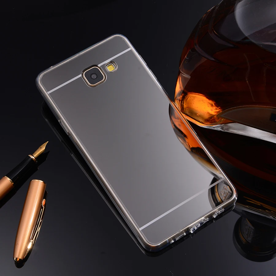 Для Samsung Galaxy A3 A5 A7 2016 Зеркало чехол силиконовый для A8 A310 A510 A710 сотовый телефон В