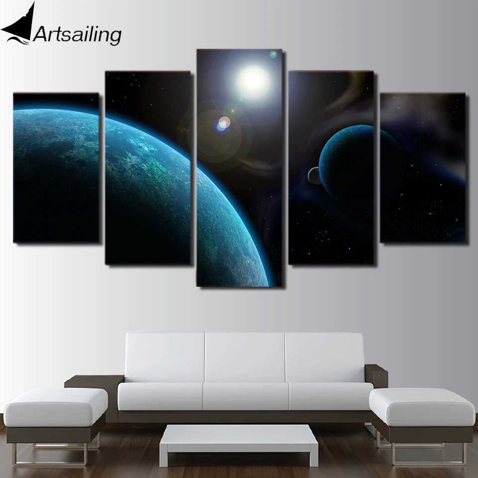 ArtSailing HD Printed 5 Piece Canvas Art Blue Space Fantasy Planet Modern Canvas Painting Wall Pictures for Living Room ny-7454C
ArtSailing HD Printed 5 Piece Canvas Art Blue Space Fantasy Planet Modern Canvas Painting Wall Pictures for Living Room ny-7454C