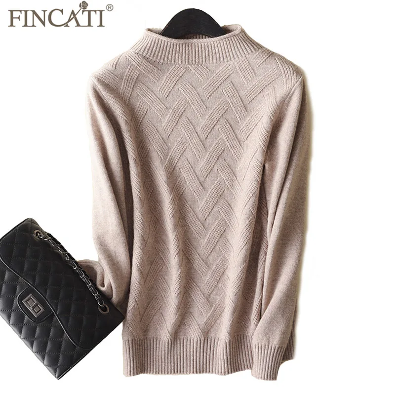 Sweaters Women Autumn Winter High-End 100% Goat Cashmere Twist Knit Half Turtleneck Elegent Bottom Shirts Pullovers
Sweaters Women Autumn Winter High-End 100% Goat Cashmere Twist Knit Half Turtleneck Elegent Bottom Shirts Pullovers