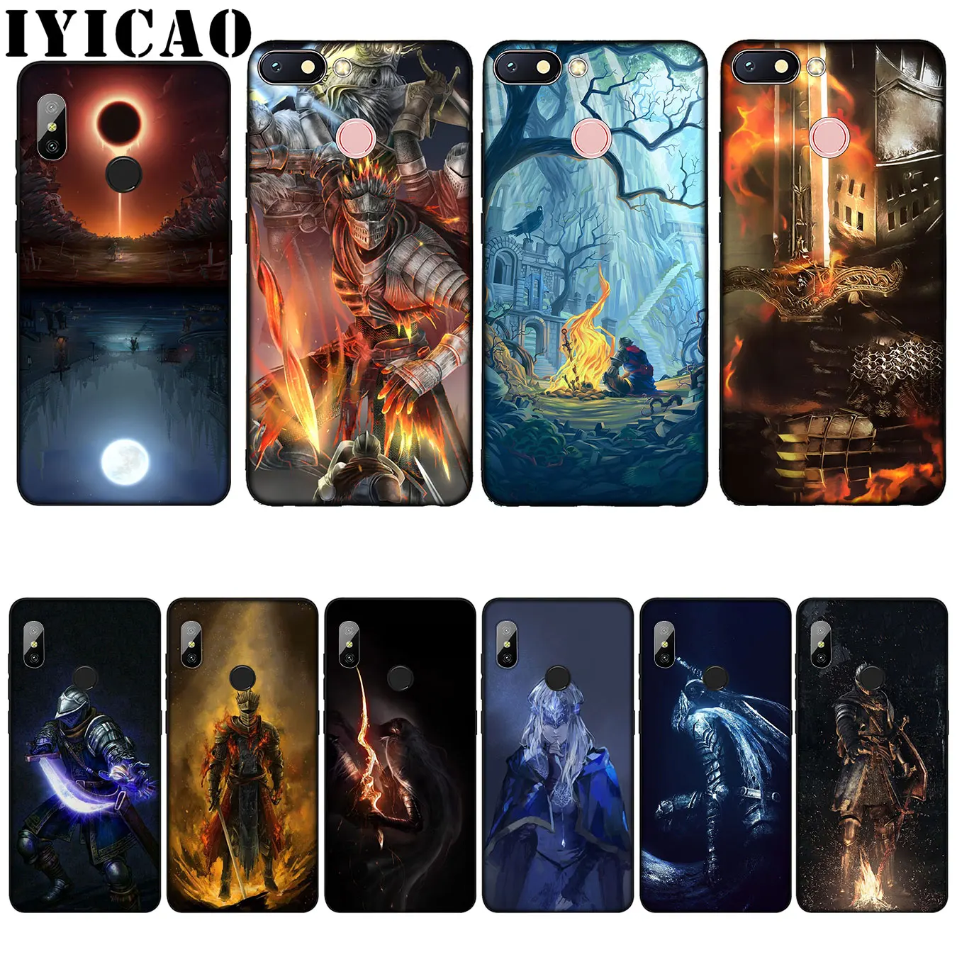 Мягкий силиконовый чехол IYICAO dark souls для Xiaomi Redmi 6A 5A Note 8 7 4 4X 5 Plus 6 Pro черный из