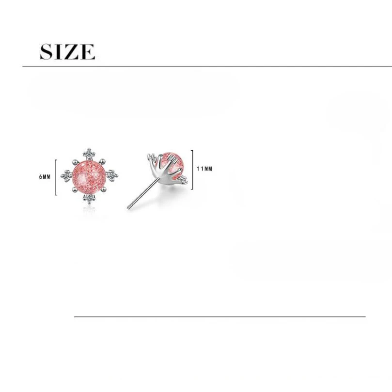 Snow Flowers Stud Earring Semale Style Fashionable Pink Strawberry Crystal Earring Temperament Personality Snowflake Moonstone
Snow Flowers Stud Earring Semale Style Fashionable Pink Strawberry Crystal Earring Temperament Personality Snowflake Moonstone