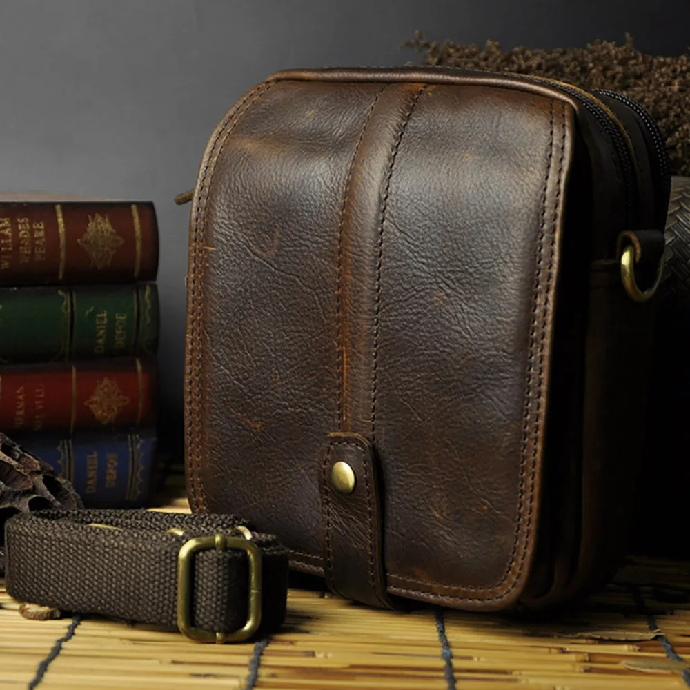 Crazy Horse/Oil Wax Genuine Leather Shoulder Bag Men Small Vintage Casual Cross Body Designer Male Cowhide Sling Messenger Bags
Crazy Horse/Oil Wax Genuine Leather Shoulder Bag Men Small Vintage Casual Cross Body Designer Male Cowhide Sling Messenger Bags