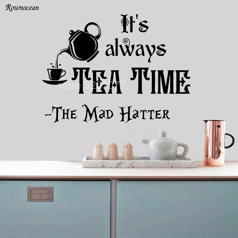 Alice in Wonderland Wall Decals Vinyl Sticker Home Decor It's Always Tea Time Art Quotes Removable Kitchen Tile Wallpaper K04
Alice in Wonderland Wall Decals Vinyl Sticker Home Decor It's Always Tea Time Art Quotes Removable Kitchen Tile Wallpaper K04