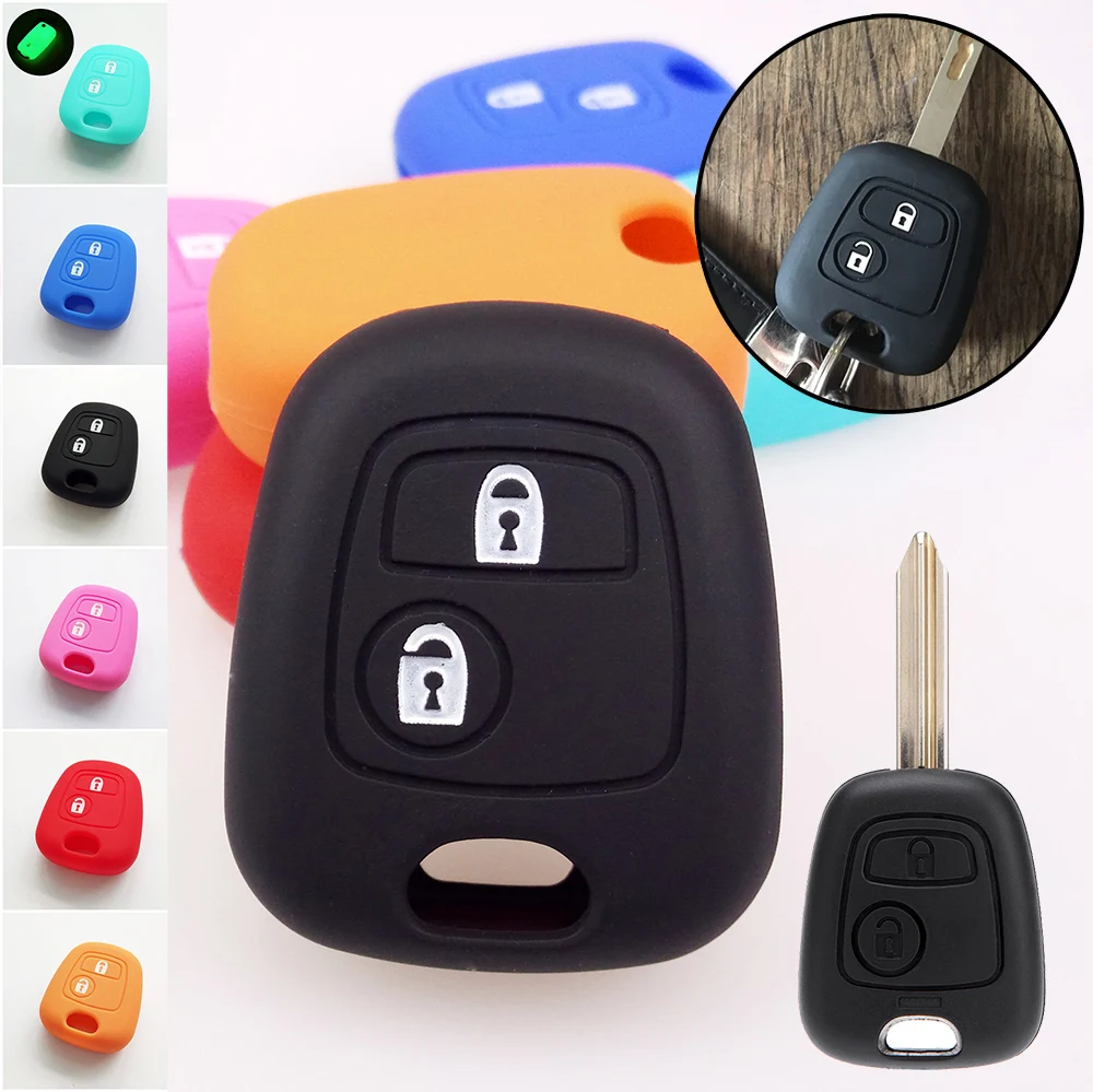 Силиконовый чехол для ключей 2 кнопки подходит CITROEN C1 C2 C3 C4 XSARA PICASSO PEUGEOT 106 107 206 207 307