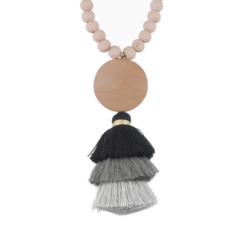 New Arrival Monogram 10mm Natural Ivory Wood Beaded Necklace 3 Layered Cotton Tassels Long Wood Disc Circle Necklace Boho Yoga
New Arrival Monogram 10mm Natural Ivory Wood Beaded Necklace 3 Layered Cotton Tassels Long Wood Disc Circle Necklace Boho Yoga