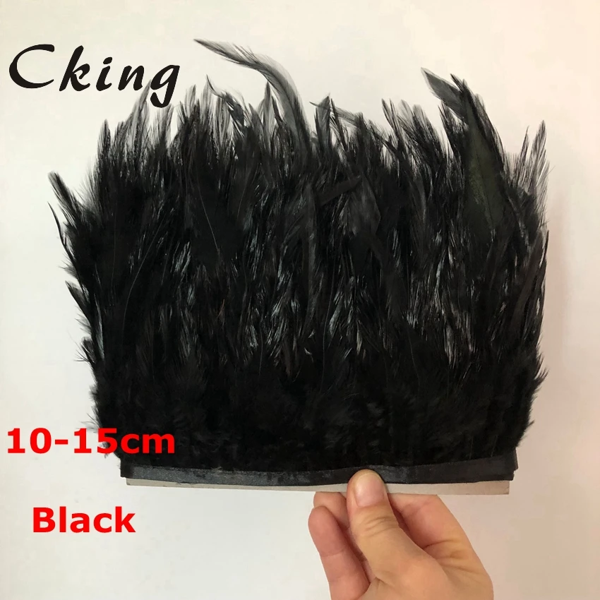 Cking Black Color Dyed rooster feather trim 10-15cm 4-6inch width chicken feather trimming fringe boas diy wedding decorations
Cking Black Color Dyed rooster feather trim 10-15cm 4-6inch width chicken feather trimming fringe boas diy wedding decorations