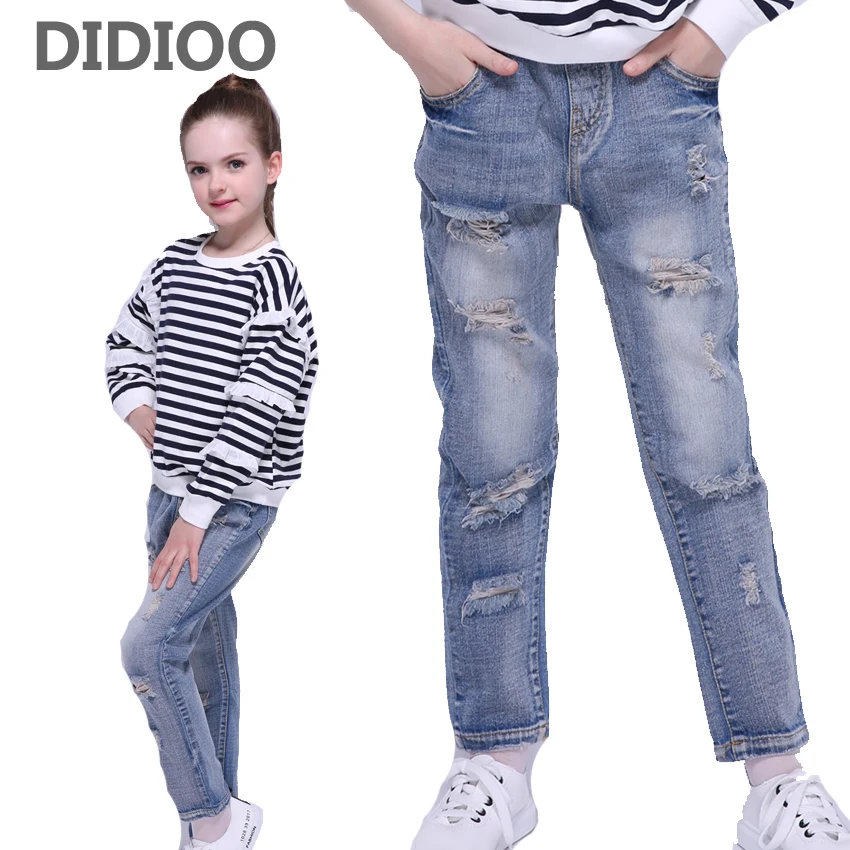 Washed Jeans for Girls Straight Denim Pants Spring Kids Ripped Trousers Autumn Children Leggings 4 8 9 10 12 Years Girls Bottoms
Washed Jeans for Girls Straight Denim Pants Spring Kids Ripped Trousers Autumn Children Leggings 4 8 9 10 12 Years Girls Bottoms