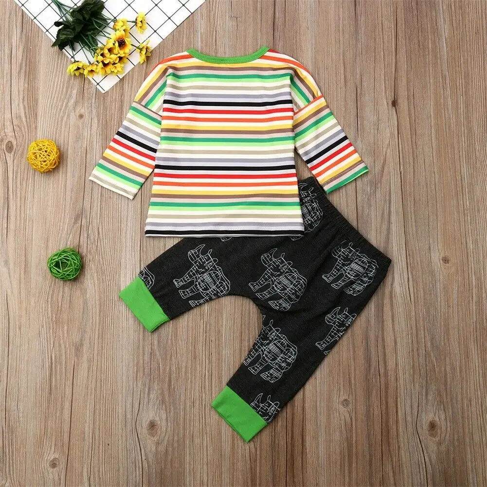 0-24M Baby 2Pcs Clothes Set Toddler Babies T-shirt Top+Long Pants Outfit Kids Clothing Sets Cotton Cartoon Stripes
0-24M Baby 2Pcs Clothes Set Toddler Babies T-shirt Top+Long Pants Outfit Kids Clothing Sets Cotton Cartoon Stripes