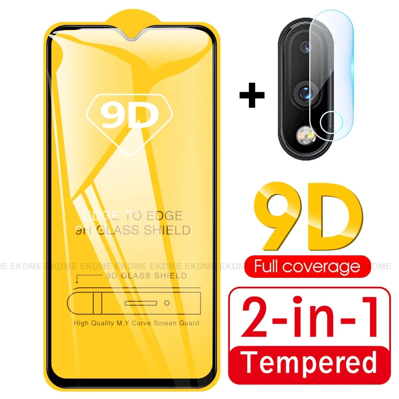 2 в 1 9D полная Защита экрана для Oneplus 7 6 6T + пленка объектива камеры One Plus полное