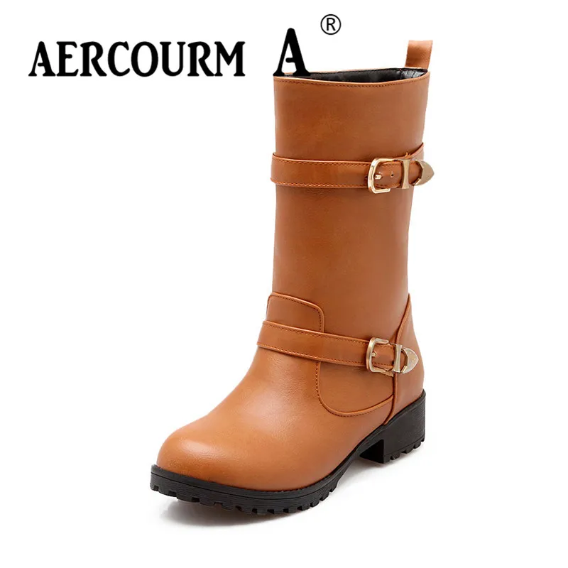 Aercourm A/2018 девушки осень ботинки до середины икры Для женщин Водонепроницаемый на