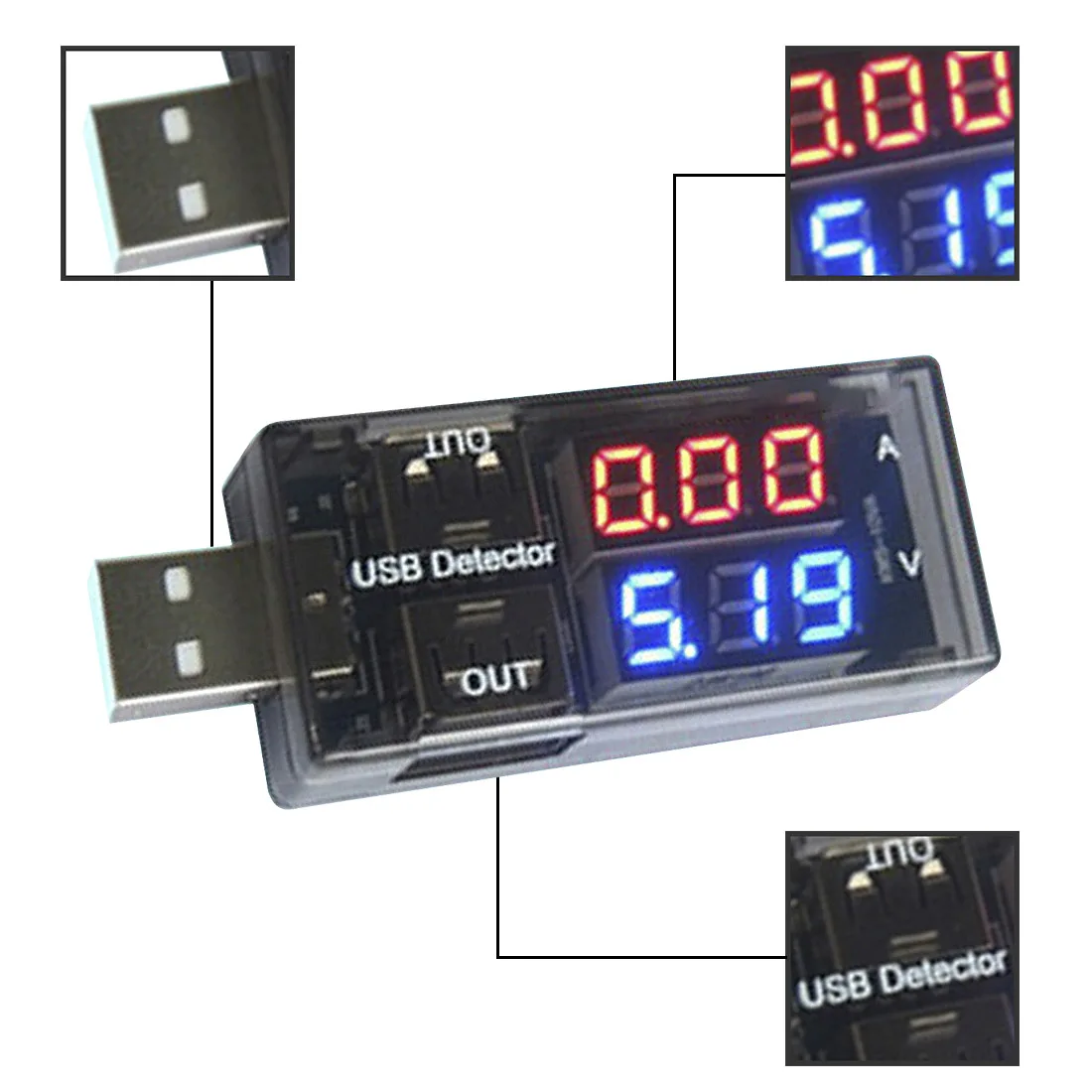 New USB Voltage Current Charging Detector Mobile Power Current Voltmeter Ammeter USB Charger Tester Double Row Shows
New USB Voltage Current Charging Detector Mobile Power Current Voltmeter Ammeter USB Charger Tester Double Row Shows