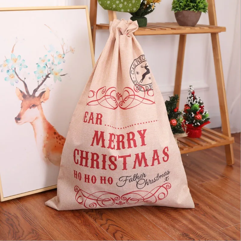 2 Pcs / Lot Large Linen Christmas Gift Bags Santa Claus Bag Xmas Christmas Candy Apple Bag Christmas Decorations for Home 2018
2 Pcs / Lot Large Linen Christmas Gift Bags Santa Claus Bag Xmas Christmas Candy Apple Bag Christmas Decorations for Home 2018