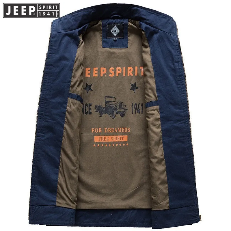 JEEP SPIRIT/Осенняя Новая рабочая куртка пальто мужская хлопковая одежда с воротником