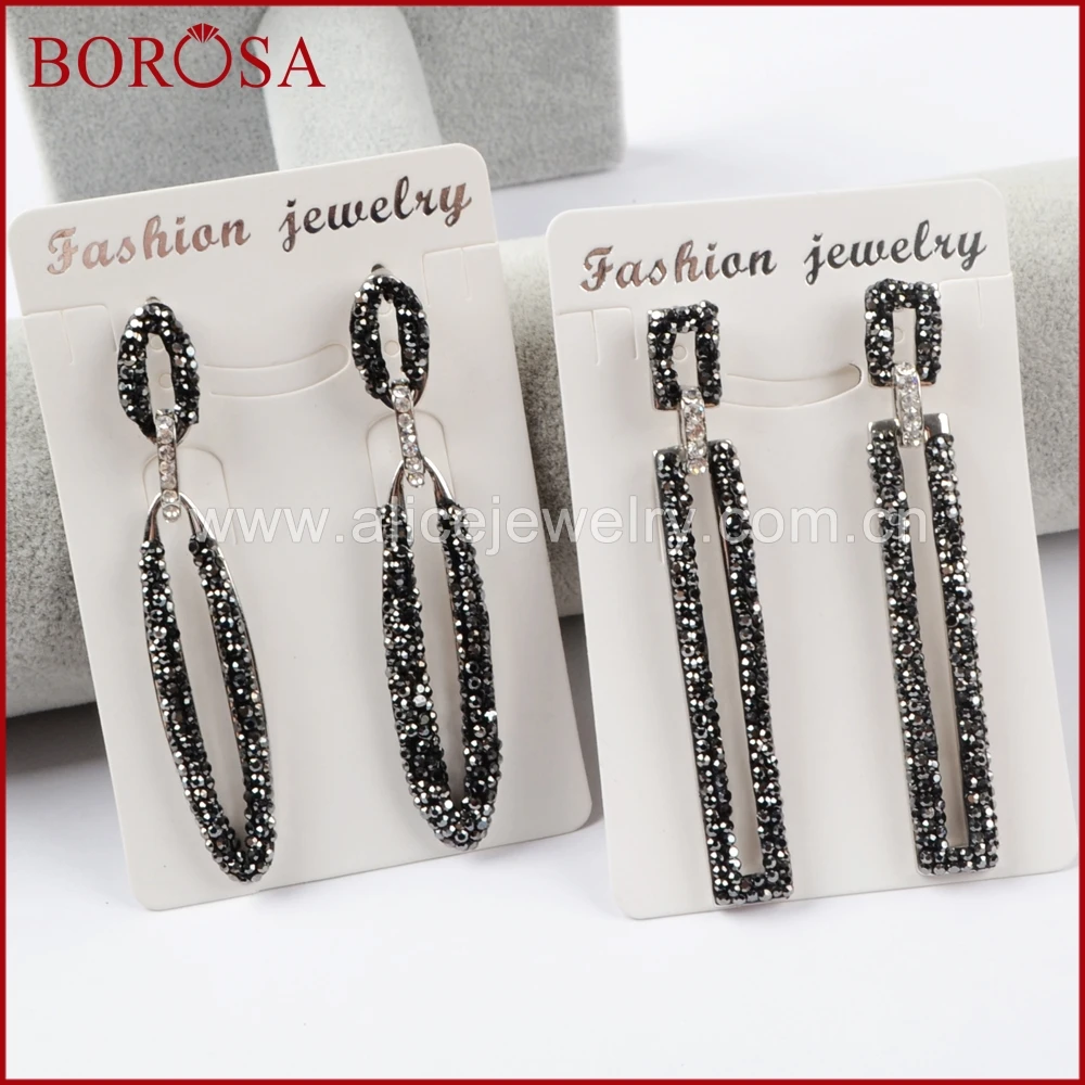 BOROSA New Long Rectangle / Oval Shape Rhinestone Pave CZ Gems Stone Bead Dangle Drop Earrings Jewelry for Women Girls JAB775
BOROSA New Long Rectangle / Oval Shape Rhinestone Pave CZ Gems Stone Bead Dangle Drop Earrings Jewelry for Women Girls JAB775