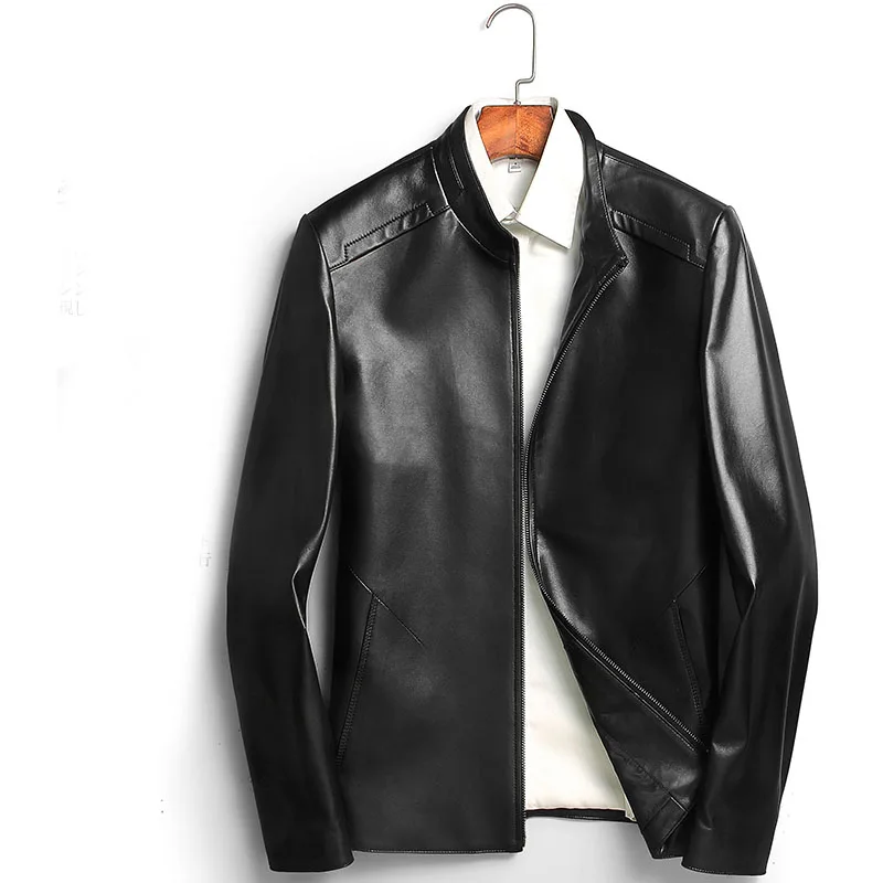 Natural sheepskin leather jacket men stand collar real leather jackets 2019 new style
Natural sheepskin leather jacket men stand collar real leather jackets 2019 new style