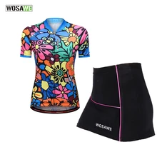 WOSAWE Женская мини юбка + рубашка Ropa Ciclismo велосипедные комплекты