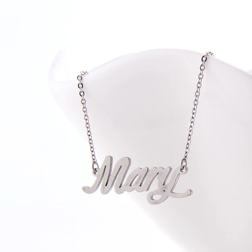 Изящный дизайн с надписью Mary Name ожерелье для женщин кулон-табличка именем