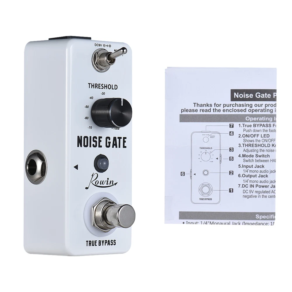 Rowin Noise Gate Guitar Effect Pedal Noise Reduction Guitar Pedal 2 Modes Aluminum Alloy Shell True Bypass
Rowin Noise Gate Guitar Effect Pedal Noise Reduction Guitar Pedal 2 Modes Aluminum Alloy Shell True Bypass