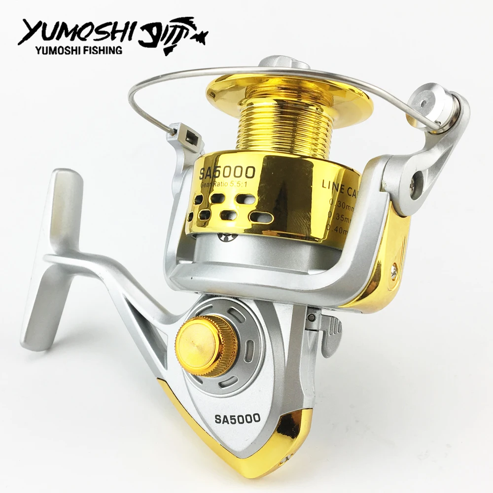 Yumoshi wheels fish spinning reel 5.5:1 12BB 1000-7000 series pesca carretilha peche Spinning wheel type Sea Rock lure fishing
Yumoshi wheels fish spinning reel 5.5:1 12BB 1000-7000 series pesca carretilha peche Spinning wheel type Sea Rock lure fishing