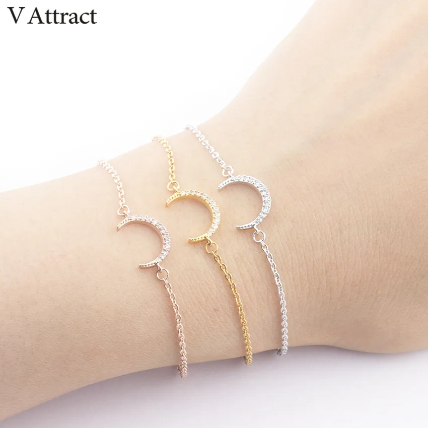 V Attract 10pcs Stainless Steel Chain Pulseras Fashion CZ Zircon Moon Bracelet For Women Gold Color Birthday Jewelry
V Attract 10pcs Stainless Steel Chain Pulseras Fashion CZ Zircon Moon Bracelet For Women Gold Color Birthday Jewelry