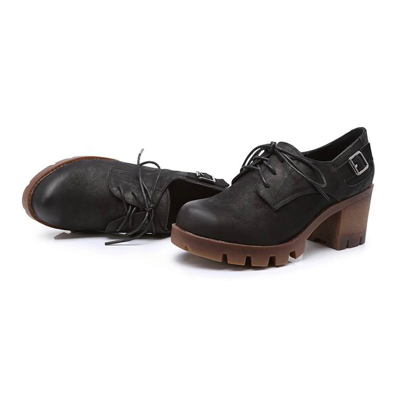 CEYANEAO2019 Plus size 34-40 new fashion lace up women pumps genuine leather thick high heels platform shoes womanE1497
CEYANEAO2019 Plus size 34-40 new fashion lace up women pumps genuine leather thick high heels platform shoes womanE1497
