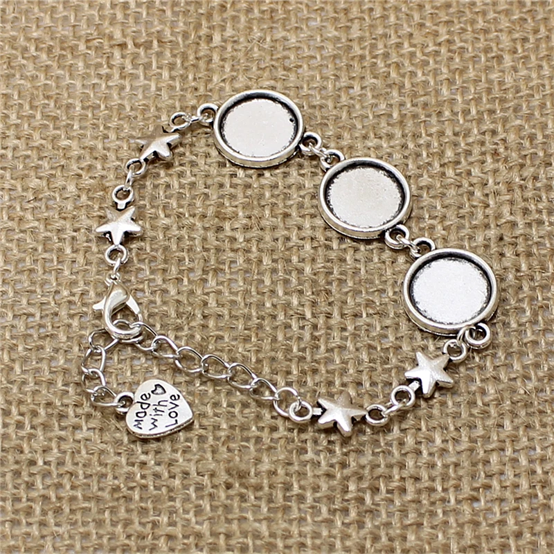3pcs/lot Antique silver Metal Zinc Alloy 12mm Round Bracelet Cabochon Setting Jewelry Blank Bracelet Findings Bracelet made T562
3pcs/lot Antique silver Metal Zinc Alloy 12mm Round Bracelet Cabochon Setting Jewelry Blank Bracelet Findings Bracelet made T562