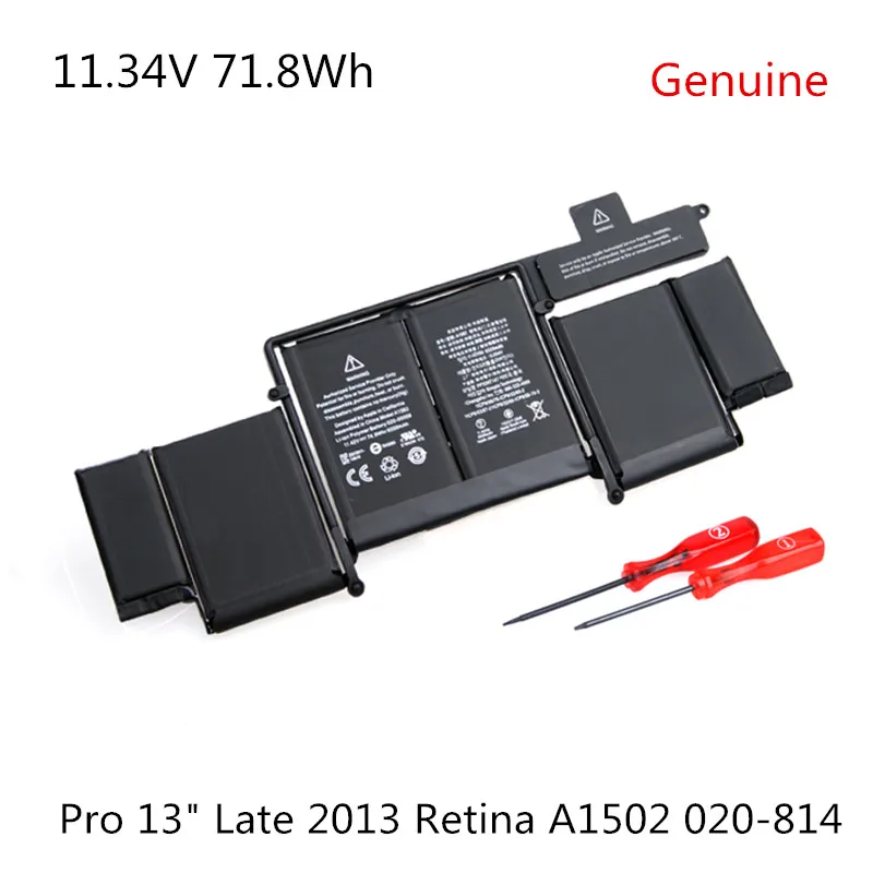Аккумулятор A1493, 11,34 в, 71, 8 Втч, Корея, для ноутбука apple MacBook Pro 13 дюймов, Late 2013, Retina A1502 020-814, с инструментами
Аккумулятор A1493, 11,34 в, 71, 8 Втч, Корея, для ноутбука apple MacBook Pro 13 дюймов, Late 2013, Retina A1502 020-814, с инструментами