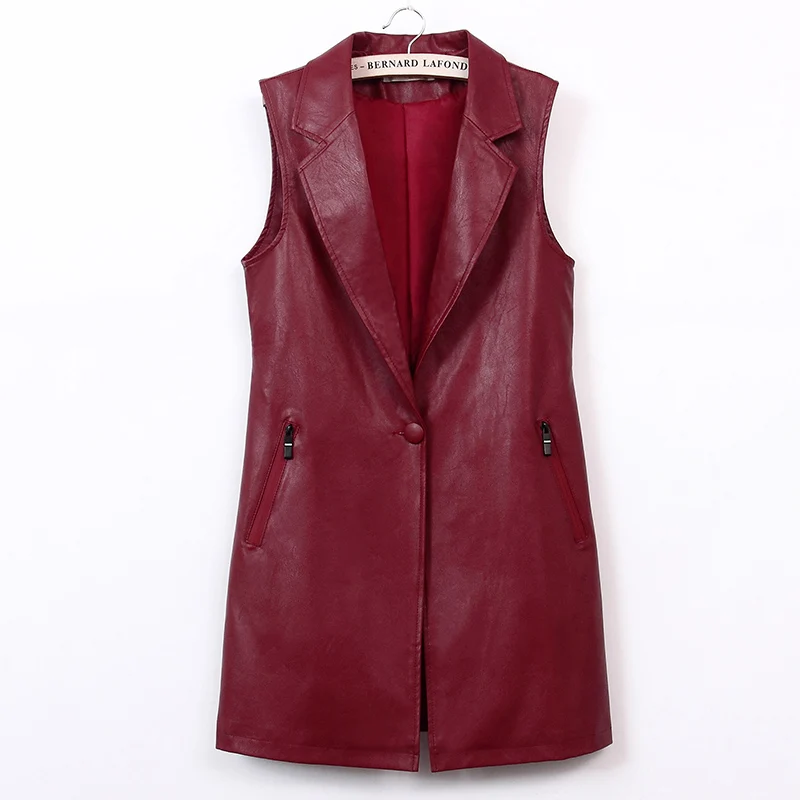 Women Long Leather Vest PU Women Ladies Turn-down Collar Leather Blazer Collar Vest Pocket Waistcoat Colete female Vest Jackets
Women Long Leather Vest PU Women Ladies Turn-down Collar Leather Blazer Collar Vest Pocket Waistcoat Colete female Vest Jackets