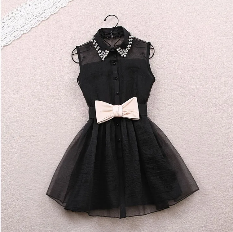 Free Bow Belt Spring Summer 2017 New Fashion Sweet Pearl Diamond Lapel Waist Sleeveless Tank Vest Dress Gauze Tutu
Free Bow Belt Spring Summer 2017 New Fashion Sweet Pearl Diamond Lapel Waist Sleeveless Tank Vest Dress Gauze Tutu
