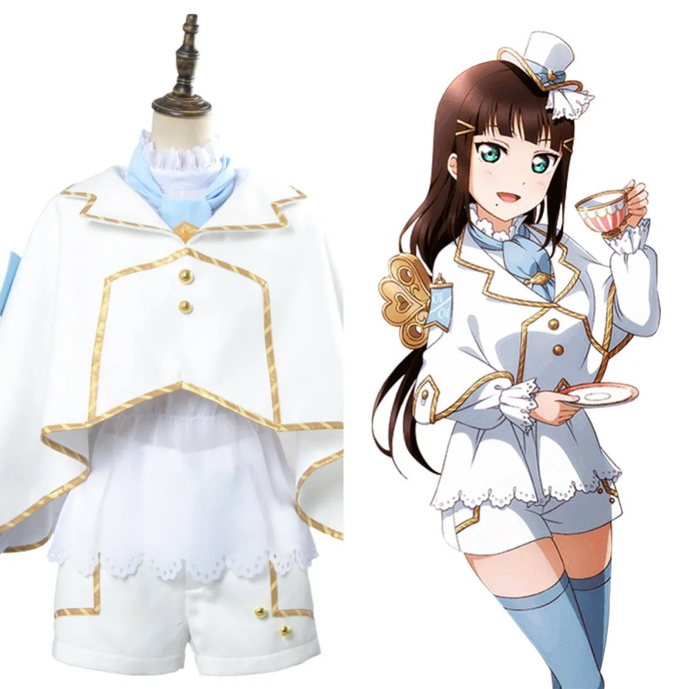 Люблю жить! Dia Kurosawa Aqours Wonderland Ver платье горничной косплей костюм полный комплект |