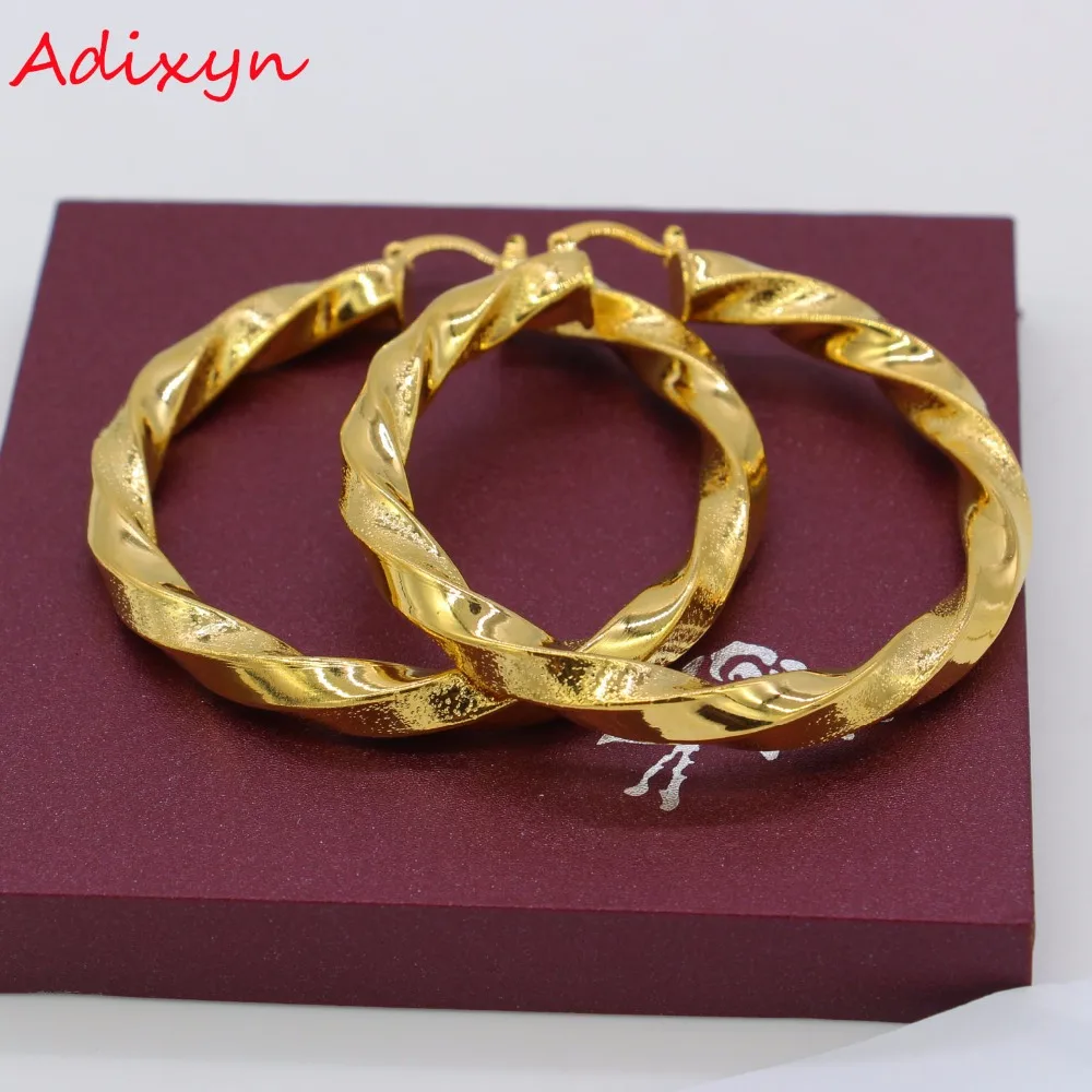 Adixyn 5.5cm African Big Circle Earrings for Women Gold Color Ethiopian Twisted Earrings Arab Jewelry N01092
Adixyn 5.5cm African Big Circle Earrings for Women Gold Color Ethiopian Twisted Earrings Arab Jewelry N01092