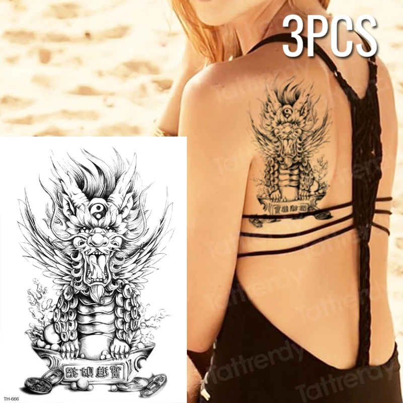 3pcs/lot temporary chinese tattoos dragon black sketches tattoo designs summer tattoo sexy back thigh leg body tatoo stickers
3pcs/lot temporary chinese tattoos dragon black sketches tattoo designs summer tattoo sexy back thigh leg body tatoo stickers
