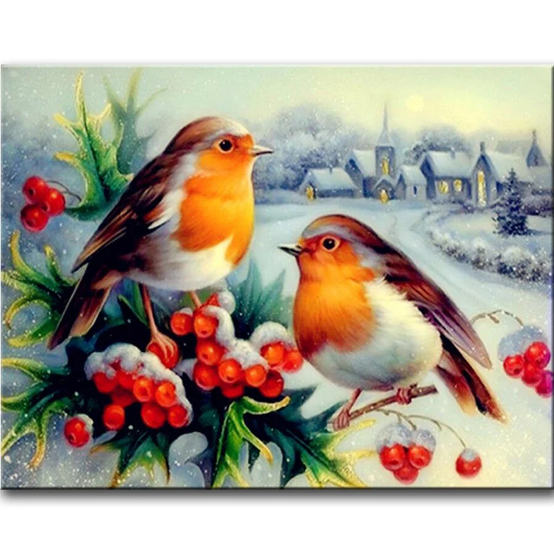 Full diamond embroidered mosaic bird landscape, houses, snowflakes, DIY diamond painting winter clothes, good art gifts
Full diamond embroidered mosaic bird landscape, houses, snowflakes, DIY diamond painting winter clothes, good art gifts