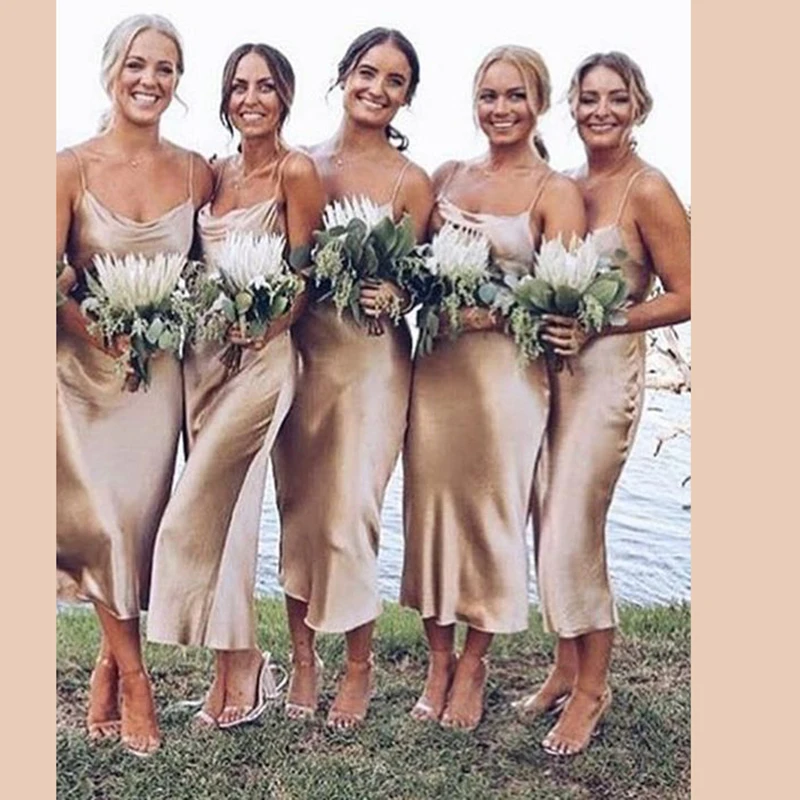 Bridesmaid Dresses 2020 Spaghetti Straps Robe Demoiselle D'honneur Tea-length Dress For Wedding Party Vestido Madrinha
Bridesmaid Dresses 2020 Spaghetti Straps Robe Demoiselle D'honneur Tea-length Dress For Wedding Party Vestido Madrinha