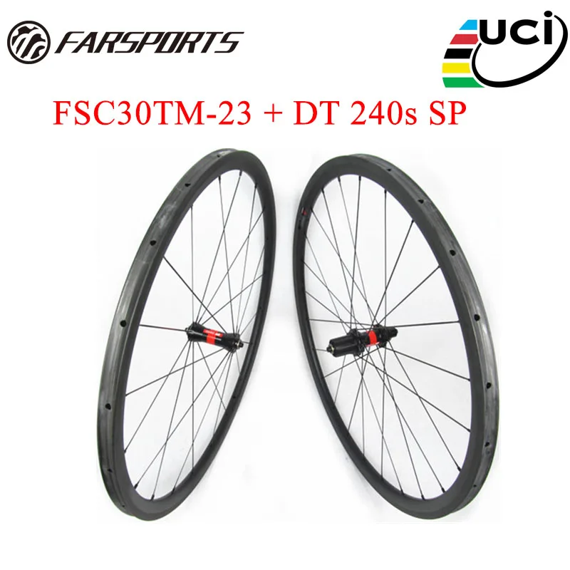 Farsports carbon tubular wheelsets 30mm for road bicycle FSC30TM-23 700C lightweight competitive bicycle wheelsets 1150g
Farsports carbon tubular wheelsets 30mm for road bicycle FSC30TM-23 700C lightweight competitive bicycle wheelsets 1150g