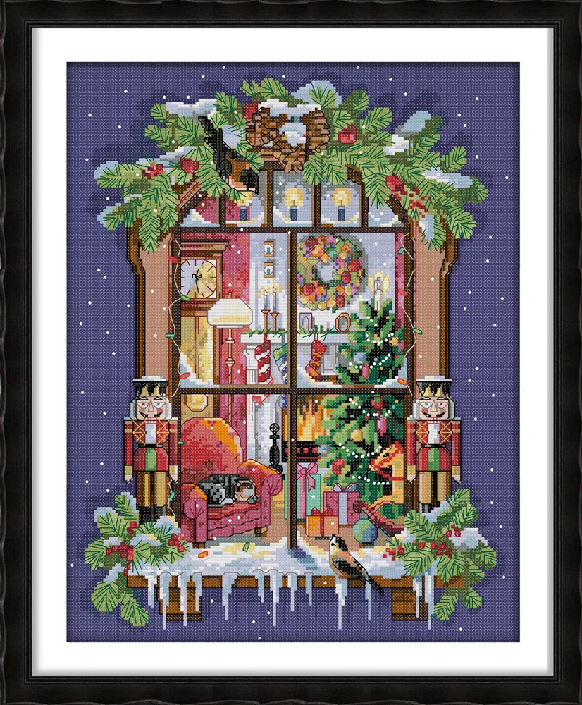 The window of the Christmas Printed Canvas DMC Counted Cross Stitch Kits printed Cross-stitch set Embroidery Needlework
The window of the Christmas Printed Canvas DMC Counted Cross Stitch Kits printed Cross-stitch set Embroidery Needlework