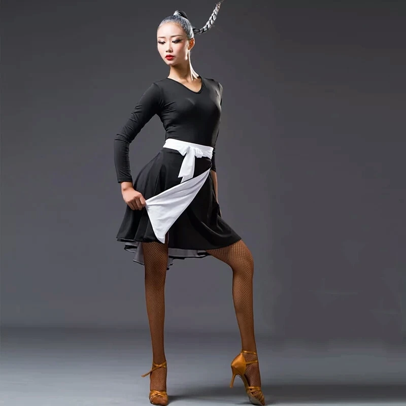 Black latin dance dess women dress Rumba Samba ballroom salsa costume tango | Тематическая одежда и униформа