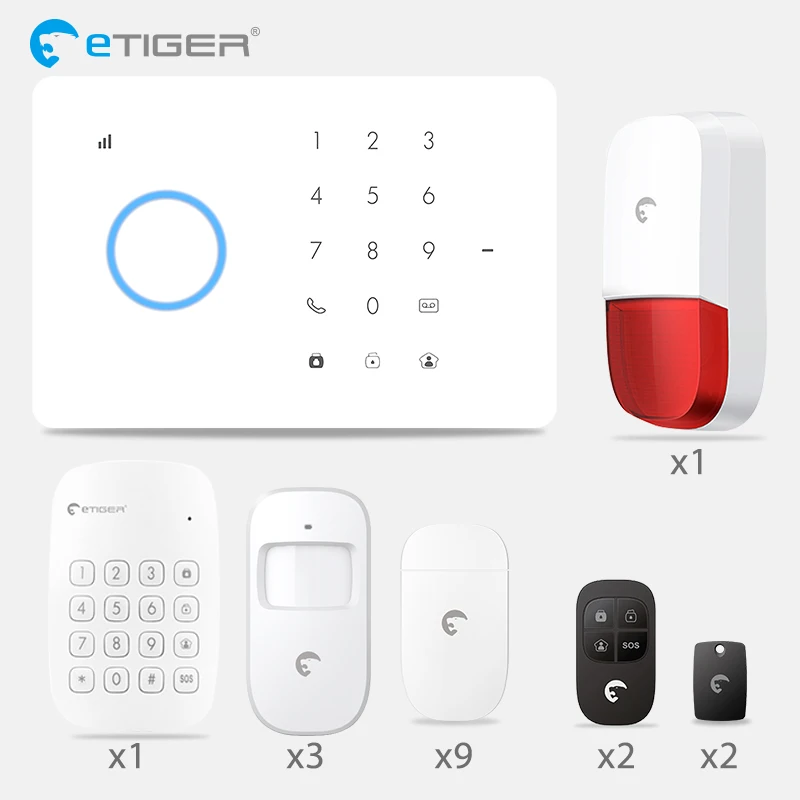 Сигнализация eTiger S3B GSM с автоматическим набором, охранная и противопожарная сигнализация для дома, с датчиком приложений iOS, Android
Сигнализация eTiger S3B GSM с автоматическим набором, охранная и противопожарная сигнализация для дома, с датчиком приложений iOS, Android