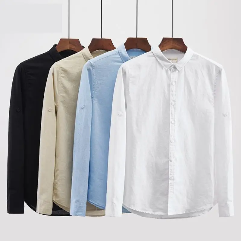 Spring Young Men's Square Collar Breathable Linen Long Sleeve White Casual Shirts Fashion New Style Handsome Clothing S-3XL 4XL
Spring Young Men's Square Collar Breathable Linen Long Sleeve White Casual Shirts Fashion New Style Handsome Clothing S-3XL 4XL