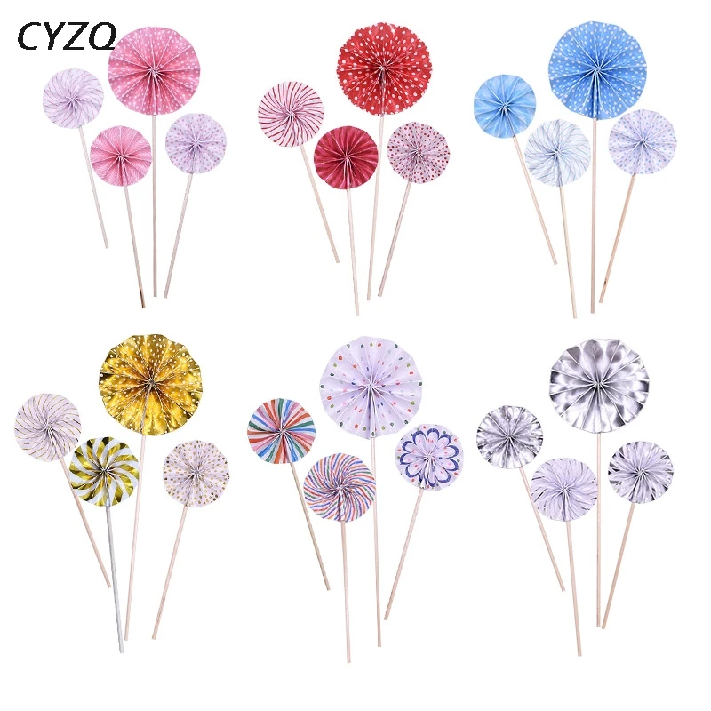 4Pcs Mini Paper Fan Cake Topper Gold Silver Paper Folding Sunflower Cupcake Toppers Birthday Party Cake Decoration Wedding Favor
4Pcs Mini Paper Fan Cake Topper Gold Silver Paper Folding Sunflower Cupcake Toppers Birthday Party Cake Decoration Wedding Favor