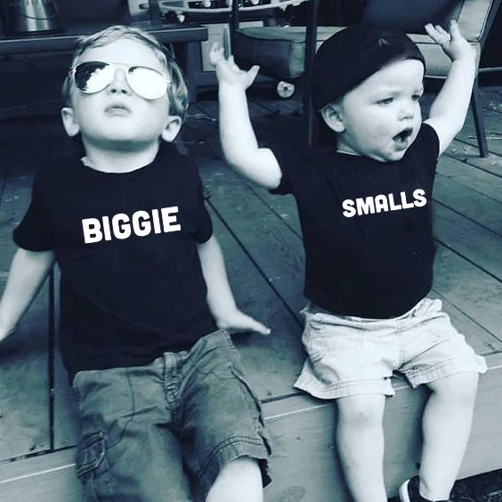 Biggie and Small/одинаковые футболки для всей семьи Детские мальчиков и девочек летние с