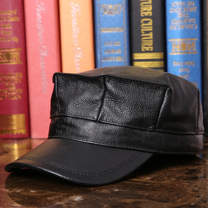 Men's Leather Hat Adult Autumn Winter Leather Cap Elderly Octagonal Cap Genuine Leather Flat Hat Male Peak Baseball Cap B-7288
Men's Leather Hat Adult Autumn Winter Leather Cap Elderly Octagonal Cap Genuine Leather Flat Hat Male Peak Baseball Cap B-7288