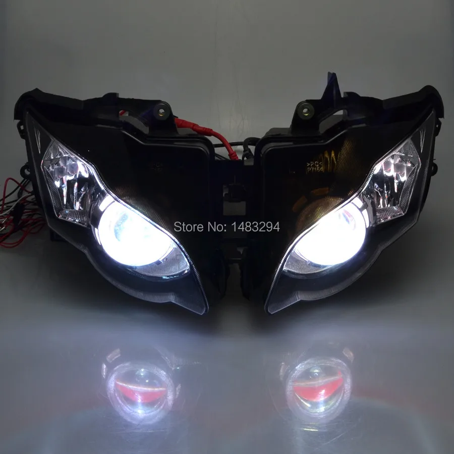 Double White Halo Eyes & Red Demon Eyes Assembled Projector 35W HID Headlight Fits For Honda CBR1000RR 2008-2011 08 09 10 11
Double White Halo Eyes & Red Demon Eyes Assembled Projector 35W HID Headlight Fits For Honda CBR1000RR 2008-2011 08 09 10 11
