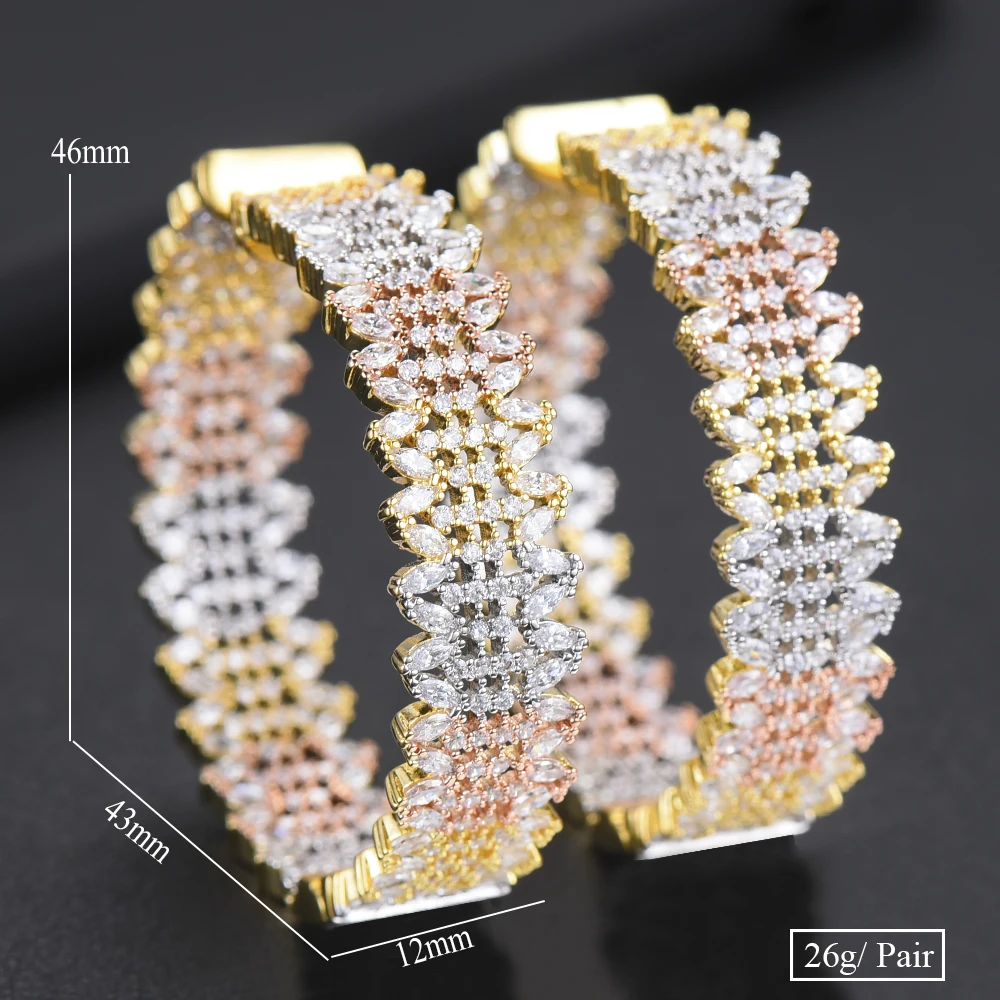 SISCATHY Luxury AAA Cubic Zircon Big Statement Hoop Earrings For Women Wedding Geometry DUBAI Bridal Circle Hoop Earrings 2019
SISCATHY Luxury AAA Cubic Zircon Big Statement Hoop Earrings For Women Wedding Geometry DUBAI Bridal Circle Hoop Earrings 2019