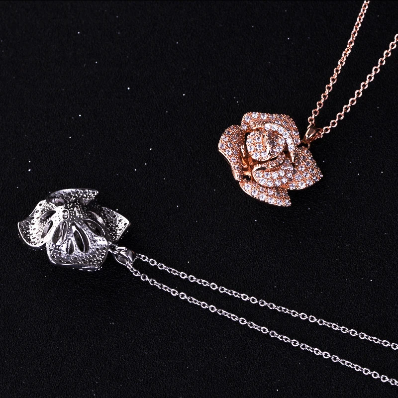 DOKOL Romantic Rose Shape Women Necklaces Micro Paved Clear AAA+ Cubic Zirconia Rose Gold Color Pendant Jewelry DKN0003
DOKOL Romantic Rose Shape Women Necklaces Micro Paved Clear AAA+ Cubic Zirconia Rose Gold Color Pendant Jewelry DKN0003