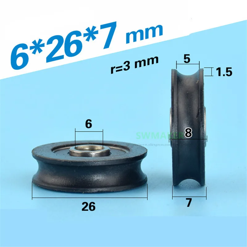 6*26*7mm 626RS non-standard bearing, nylon roller bearing pulley package, POM construction machinery door / window drawer wheel
6*26*7mm 626RS non-standard bearing, nylon roller bearing pulley package, POM construction machinery door / window drawer wheel